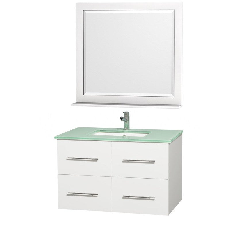 Wyndham Collection Centra 36" Single Bathroom Vanity for Undermount Sinks - Matte White WC-WHE009-36-SGL-VAN-WHT-