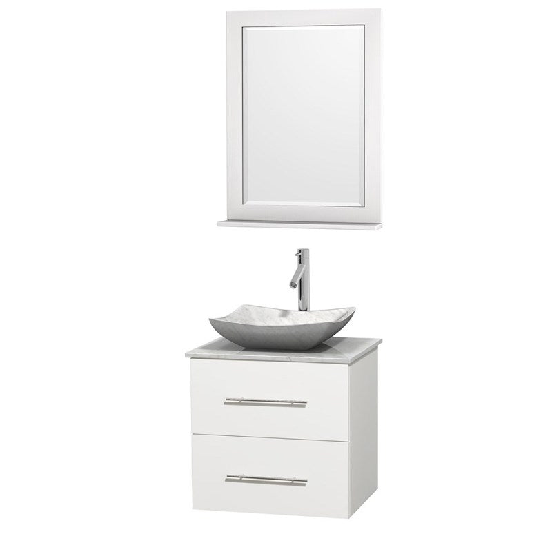 Wyndham Collection Centra 24" Single Bathroom Vanity Set for Vessel Sink - Matte White WC-WHE009-24-SGL-VAN-WHT 5