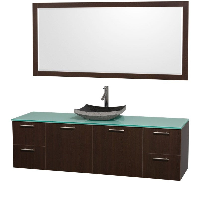Wyndham Collection Amare 72" Wall-Mounted Single Bathroom Vanity Set with Vessel Sink - Espresso WC-R4100-72-ESP-SGL 5