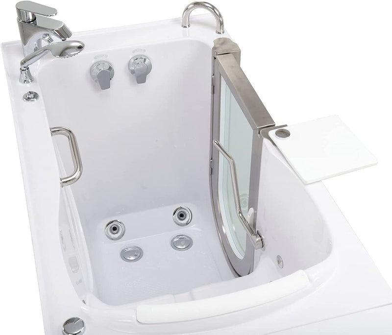 Ellas Bubbles Elite Acrylic Hydro Massage+Heated Seat Walk-In Tub, Inward Swing Door, Fast Fill Faucet, Right 2" Dual Drain, White (HH31082P) 3