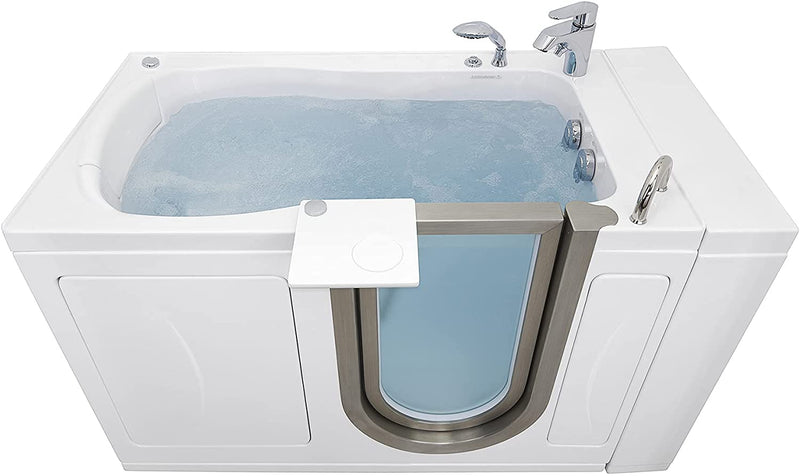 Ellas Bubbles Elite Acrylic Hydro Massage+Heated Seat Walk-In Tub, Inward Swing Door, Fast Fill Faucet, Right 2" Dual Drain, White (HH31082P) 8
