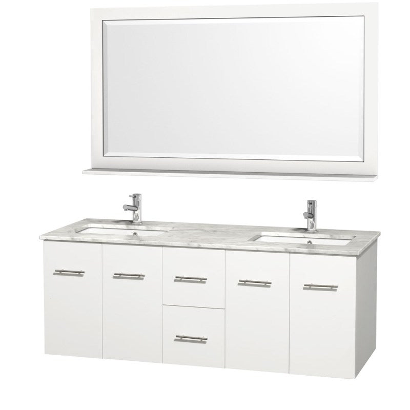 Wyndham Collection Centra 60" Double Bathroom Vanity for Undermount Sinks - Matte White WC-WHE009-60-DBL-VAN-WHT- 4