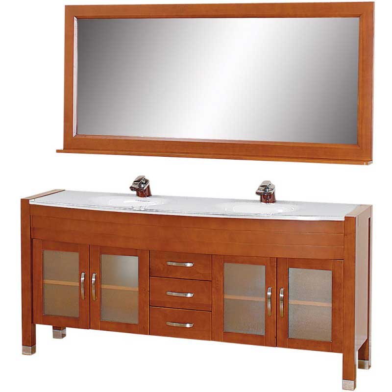 Wyndham Collection Daytona 71" Double Bathroom Vanity Set - Cherry w/ Drawers WC-A-W2200-71-CH 2