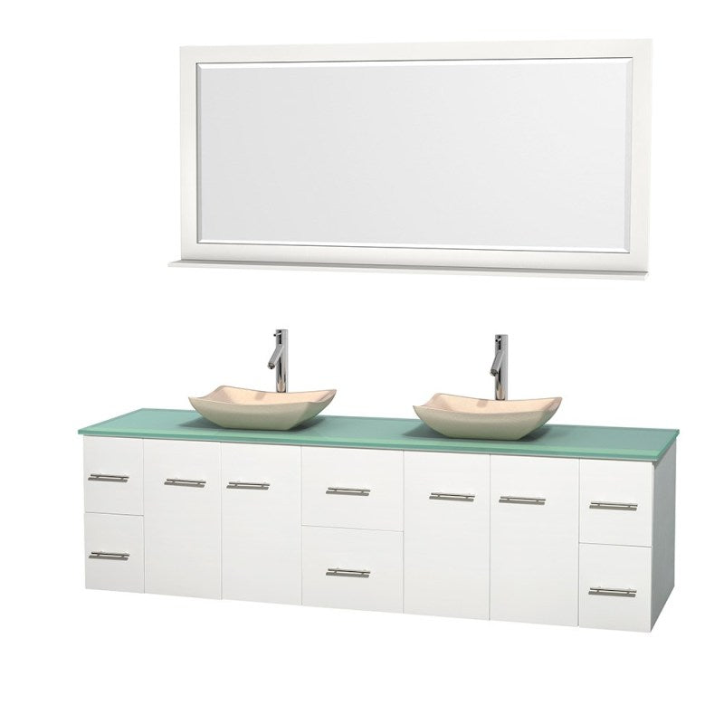 Wyndham Collection Centra 80" Double Bathroom Vanity Set for Vessel Sinks - Matte White WC-WHE009-80-DBL-VAN-WHT 5