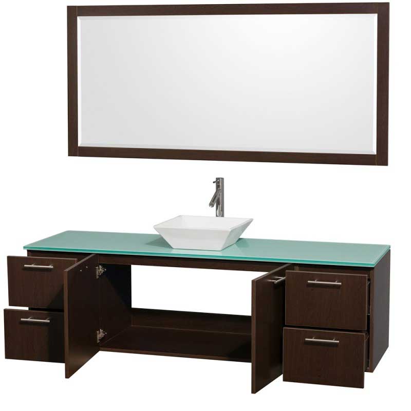 Wyndham Collection Amare 72" Wall-Mounted Single Bathroom Vanity Set with Vessel Sink - Espresso WC-R4100-72-ESP-SGL 3