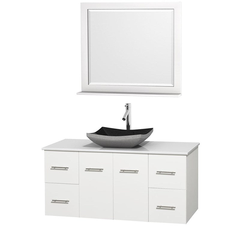 Wyndham Collection Centra 48" Single Bathroom Vanity Set for Vessel Sink - Matte White WC-WHE009-48-SGL-VAN-WHT 2