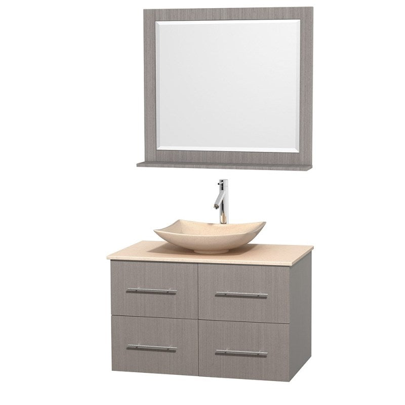 Wyndham Collection Centra 36" Single Bathroom Vanity Set for Vessel Sink - Gray Oak WC-WHE009-36-SGL-VAN-GRO 2