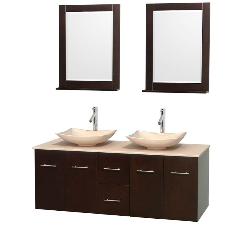 Wyndham Collection Centra 60" Double Bathroom Vanity Set for Vessel Sinks - Espresso WC-WHE009-60-DBL-VAN-ESP 4