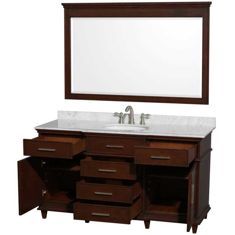 Wyndham Collection Berkeley 60" Single Bathroom Vanity - Dark Chestnut WC-1717-60-SGL-CDK 4