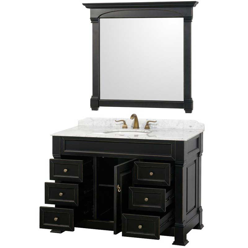 Wyndham Collection Andover 48" Traditional Bathroom Vanity Set - Black WC-TS48-BLK 5