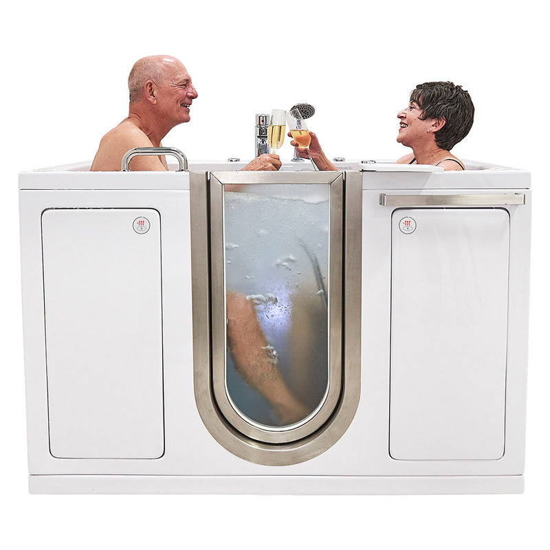 Ella Companion 32"x60" Air + Hydro Massage w/ Independent Foot Massage Acrylic Two Seat Walk-In-Bathtub, Heated Seat, Left Inward Swing Door, 2 Piece Fast Fill Faucet, 2" Dual Drains 8
