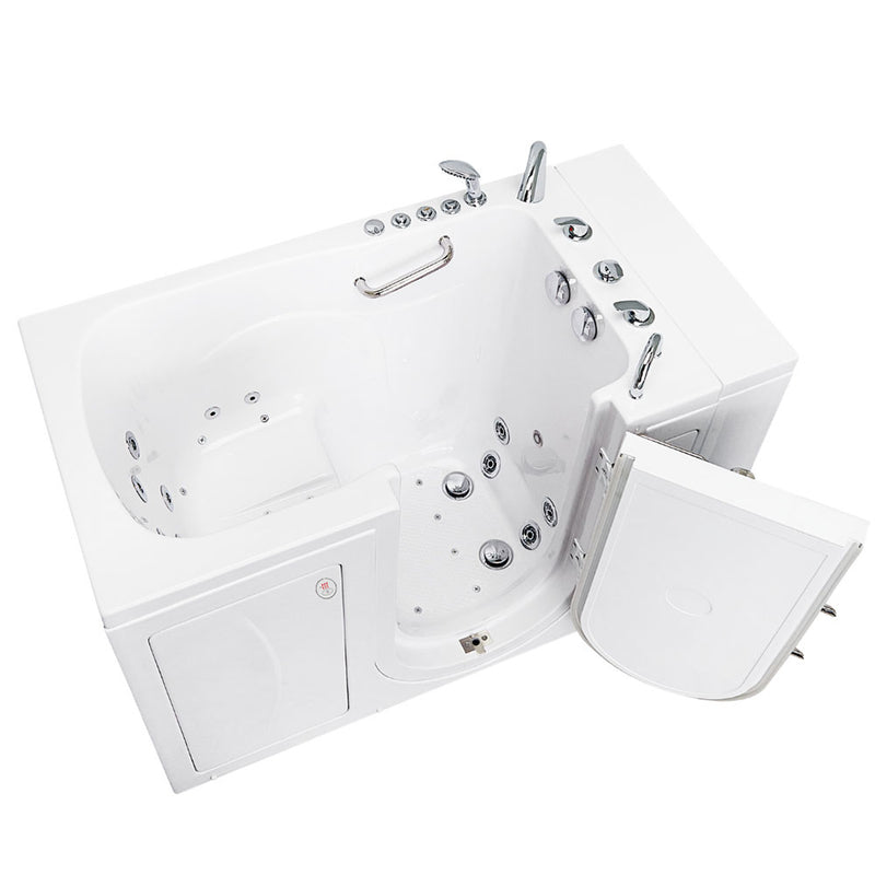 Ella Capri 30"x52" Acrylic Air and Hydro Massage and Heated Seat Walk-In Bathtub with Right Outward Swing Door, 5 Piece Fast Fill Faucet, 2" Dual Drain 7