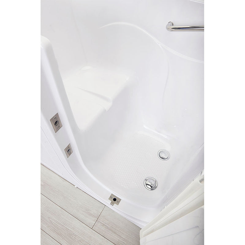Ella Monaco 32"x52" Acrylic Soaking Walk-In-Bathtub, Right Outward Swing Door, Heated Seat,  2 Piece Fast Fill Faucet, 2" Dual Drain 6
