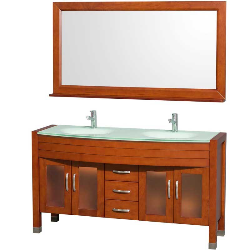 Wyndham Collection Daytona 60" Double Bathroom Vanity with Mirror - Cherry WC-A-W2200-60-CH