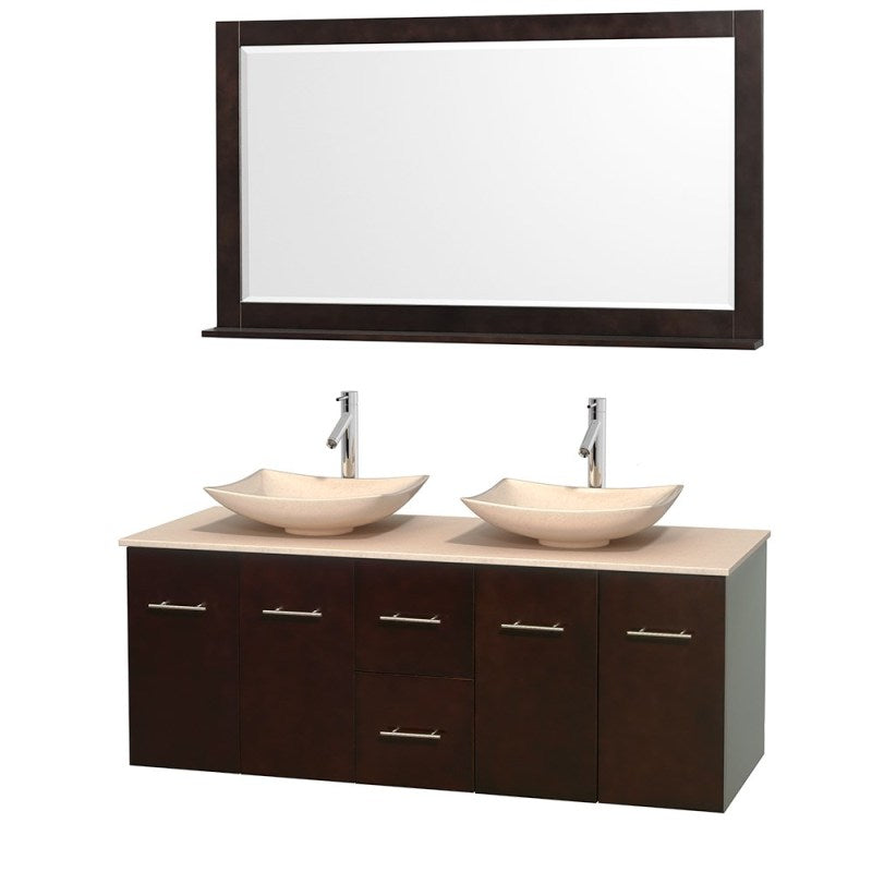 Wyndham Collection Centra 60" Double Bathroom Vanity Set for Vessel Sinks - Espresso WC-WHE009-60-DBL-VAN-ESP 3