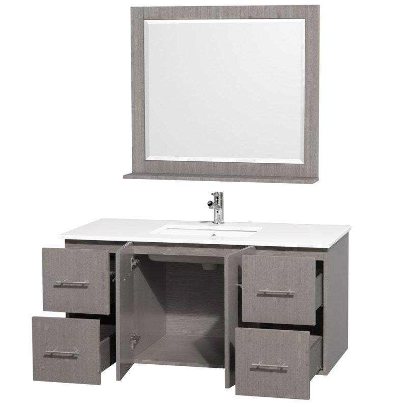 Wyndham Collection Centra 48" Single Bathroom Vanity for Undermount Sinks - Gray Oak WC-WHE009-48-SGL-VAN-GRO- 3