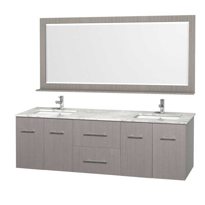 Wyndham Collection Centra 72" Double Bathroom Vanity for Undermount Sinks - Gray Oak WC-WHE009-72-DBL-VAN-GRO- 3