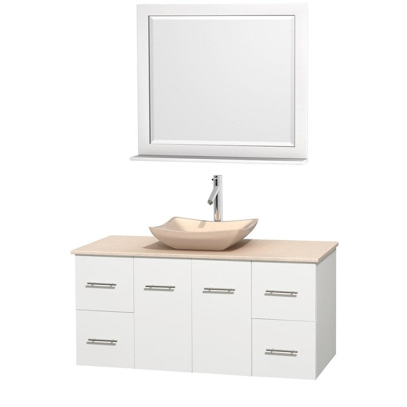 Wyndham Collection Centra 48" Single Bathroom Vanity Set for Vessel Sink - Matte White WC-WHE009-48-SGL-VAN-WHT 6