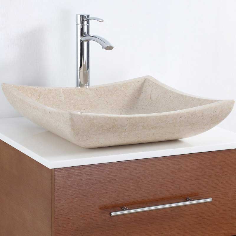 Wyndham Collection Avalon Vessel Sink - Ivory Marble WC-GS002