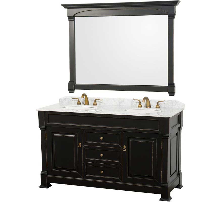 Wyndham Collection Andover 60" Traditional Bathroom Double Vanity Set - Black WC-TD60-BLK 2