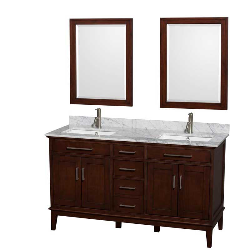 Wyndham Collection Hatton 60" Double Bathroom Vanity - Dark Chestnut WC-1616-60-DBL-VAN-CDK 2