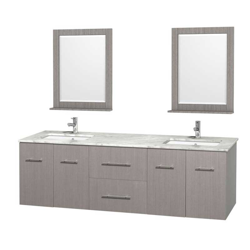 Wyndham Collection Centra 72" Double Bathroom Vanity for Undermount Sinks - Gray Oak WC-WHE009-72-DBL-VAN-GRO-