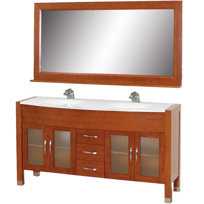 Wyndham Collection Daytona 63" Double Bathroom Vanity Set - Cherry w/ Drawers WC-A-W2200-63-CH