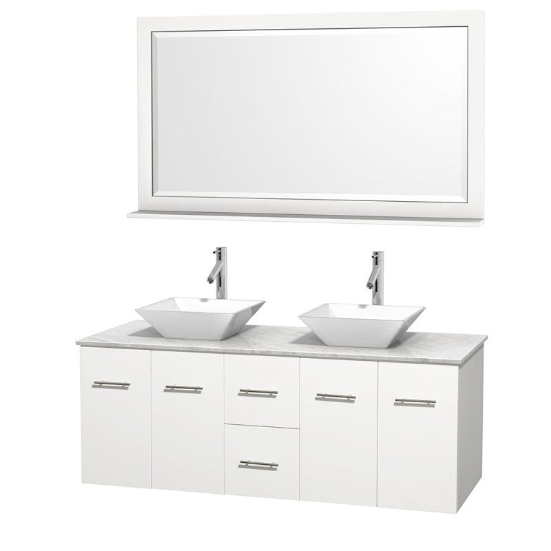 Wyndham Collection Centra 60" Double Bathroom Vanity Set for Vessel Sinks - Matte White WC-WHE009-60-DBL-VAN-WHT 3