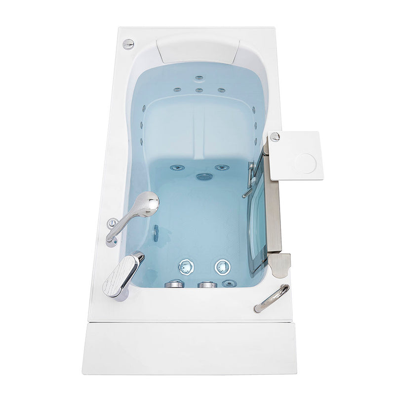 Ella Peitite 28"x52" Acrylic Hydro Massage Walk-In Bathtub with Left Inward Swing Door, 2 Piece Fast Fill Faucet, 2" Dual Drain 8