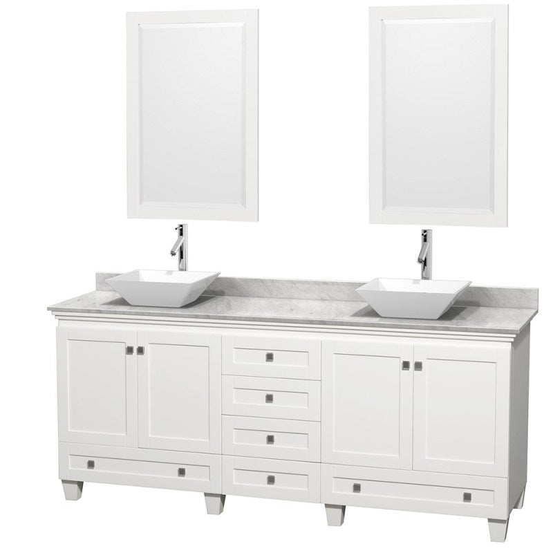 Wyndham Collection Acclaim 80" Double Bathroom Vanity for Vessel Sinks - White WC-CG8000-80-DBL-VAN-WHT 2