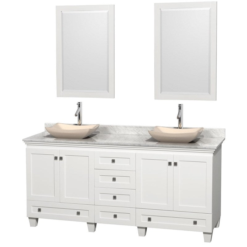 Wyndham Collection Acclaim 72" Double Bathroom Vanity for Vessel Sinks - White WC-CG8000-72-DBL-VAN-WHT 2