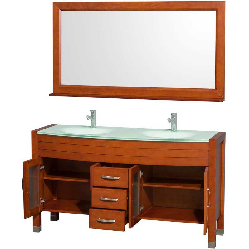 Wyndham Collection Daytona 60" Double Bathroom Vanity with Mirror - Cherry WC-A-W2200-60-CH 2