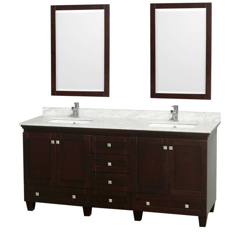 Wyndham Collection Acclaim 72" Double Bathroom Vanity - Espresso WC-CG8000-72-ESP