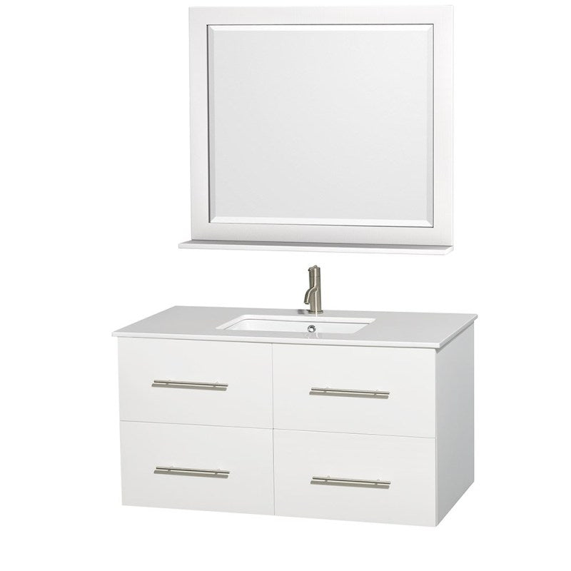 Wyndham Collection Centra 42" Single Bathroom Vanity for Undermount Sinks - Matte White WC-WHE009-42-SGL-VAN-WHT- 7