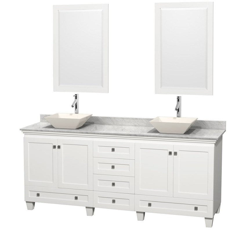 Wyndham Collection Acclaim 80" Double Bathroom Vanity for Vessel Sinks - White WC-CG8000-80-DBL-VAN-WHT 4
