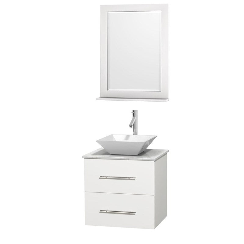 Wyndham Collection Centra 24" Single Bathroom Vanity Set for Vessel Sink - Matte White WC-WHE009-24-SGL-VAN-WHT 3