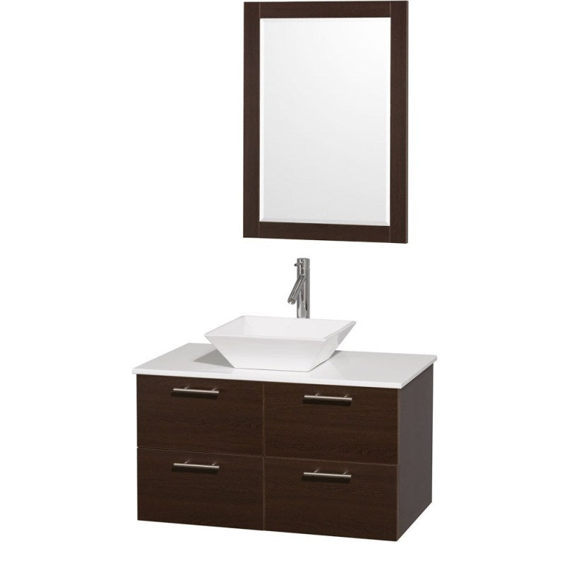 Wyndham Collection Amare 36" Wall-Mounted Bathroom Vanity Set with Vessel Sink - Espresso WC-R4100-36-ESP 6