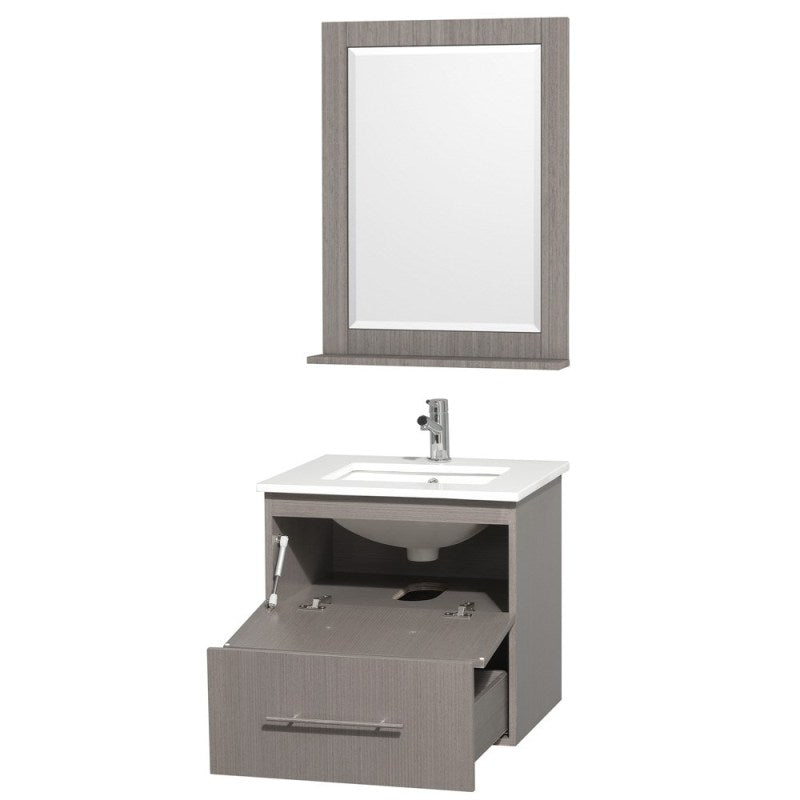 Wyndham Collection Centra 24" Single Bathroom Vanity for Undermount Sinks - Gray Oak WC-WHE009-24-SGL-VAN-GRO- 2