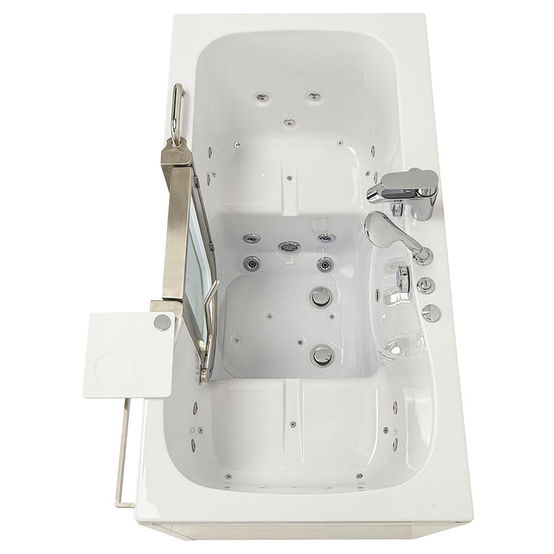 Ella Companion 32"x60" Air + Hydro Massage w/ Independent Foot Massage Acrylic Two Seat Walk-In-Bathtub, Heated Seat, Left Inward Swing Door, 2 Piece Fast Fill Faucet, 2" Dual Drains 10