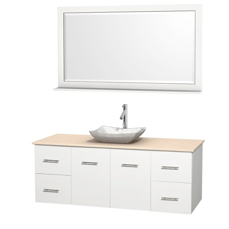 Wyndham Collection Centra 60" Single Bathroom Vanity Set for Vessel Sink - Matte White WC-WHE009-60-SGL-VAN-WHT 4