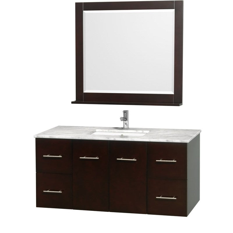Wyndham Collection Centra 48" Single Bathroom Vanity for Undermount Sinks - Espresso WC-WHE009-48-SGL-VAN-ESP-