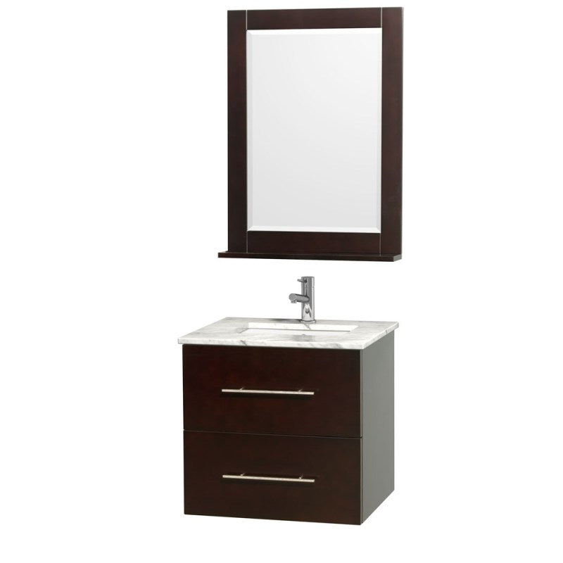 Wyndham Collection Centra 24" Single Bathroom Vanity for Undermount Sinks - Espresso WC-WHE009-24-SGL-VAN-ESP-