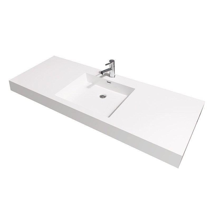 Wyndham Collection Amare 60" Wall-Mounted Single Bathroom Vanity Set with Integrated Sink - Gray Oak WC-R4100-60-VAN-GRO- 3