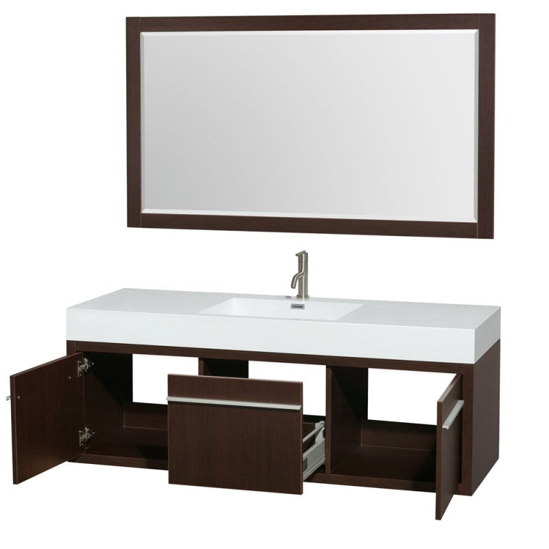 Wyndham Collection Axa 60" Single Bathroom Vanity in Espresso, Acrylic Resin Countertop, Integrated Sink, and 58" Mirror WCR430060SESARINTM58 2
