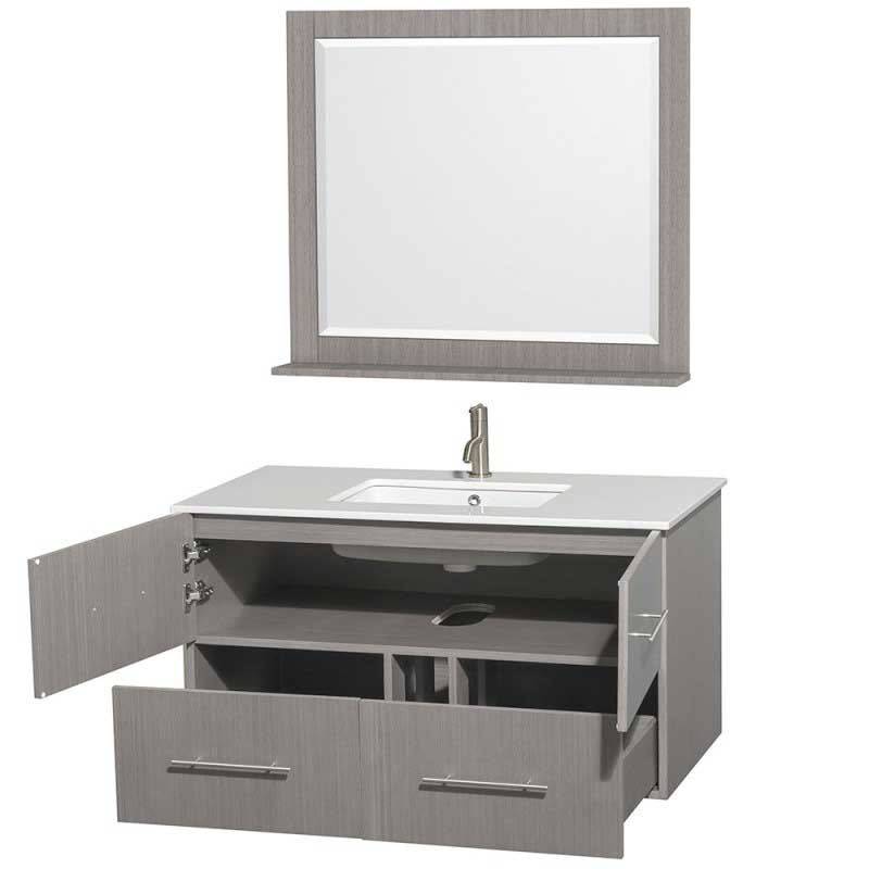 Wyndham Collection Centra 42" Single Bathroom Vanity for Undermount Sinks - Gray Oak WC-WHE009-42-SGL-VAN-GRO- 6
