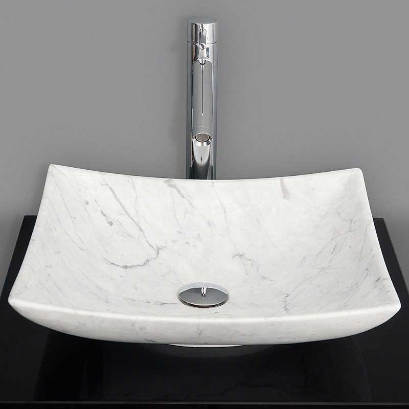 Wyndham Collection Arista Vessel Sink - White Carrera Marble WC-GS006 3