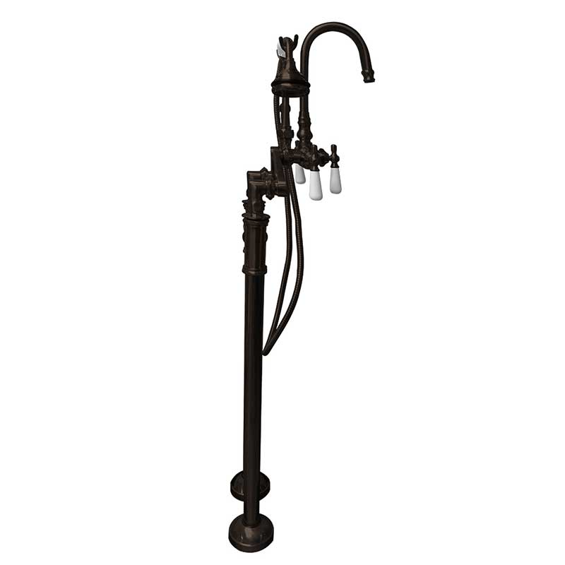 Cambridge Plumbing Freestanding H-Frame Supply Lines With Classic Gooseneck Faucet & Hand Held Shower Combo CAM-H-684 Oil Rubbed Bronze 2