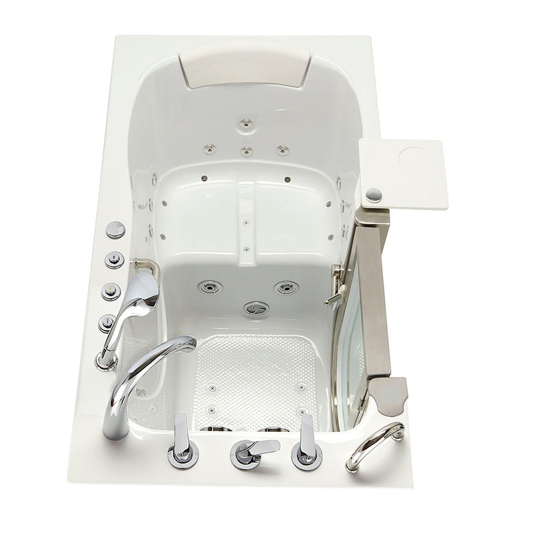 Ella Royal 32"x52" Acrylic Air and Hydro Massage and Heated Seat Walk-In Bathtub with Left Inward Swing Door, 5 Piece Fast Fill Faucet, 2" Dual Drain 5