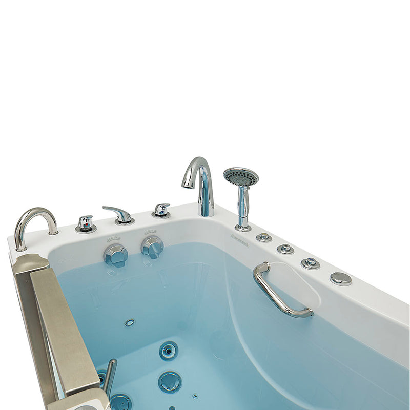 Ella Royal 32"x52" Acrylic Air and Hydro Massage Walk-In Bathtub with Left Inward Swing Door, 5 Piece Fast Fill Faucet, 2" Dual Drain 7