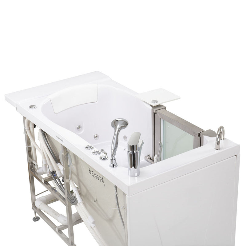 Ella Elite 30"x52" Acrylic Air and Hydro Massage and Heated Seat Walk-In Bathtub with Left Inward Swing Door, 2 Piece Fast Fill Faucet, 2" Dual Drain 13